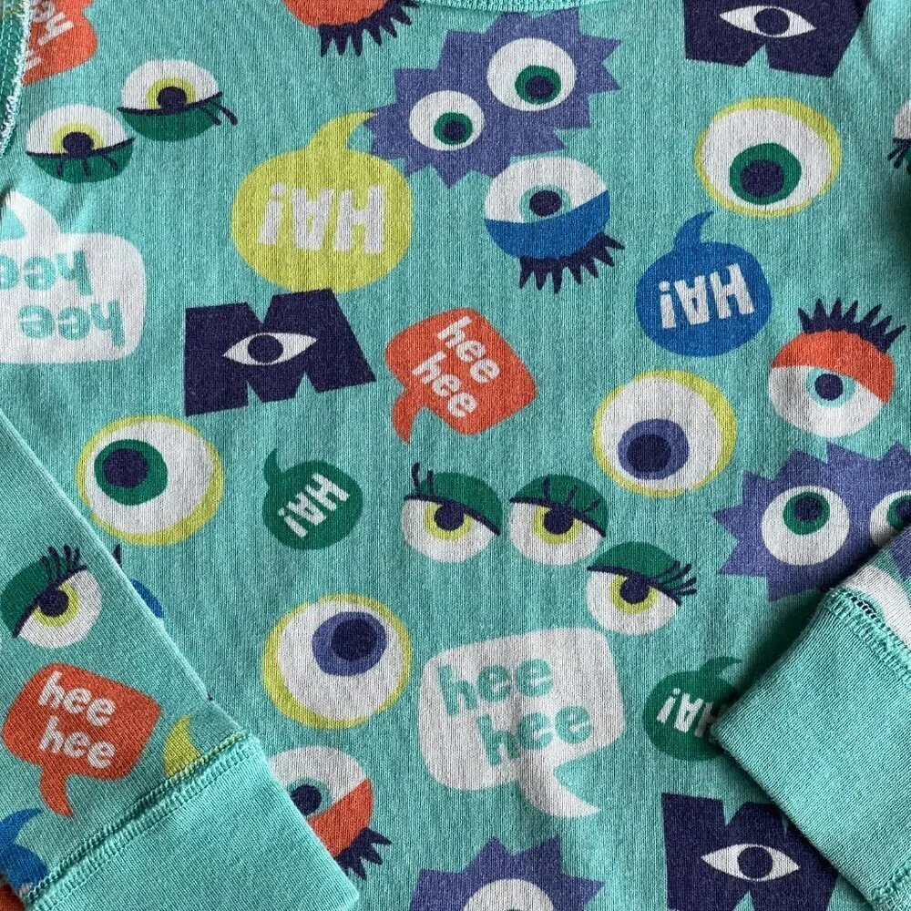 Hanna‎ Andersson X Disney Monsters Inc. Organic Long John PJs Pajamas Set - 3T